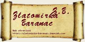 Zlatomirka Baranac vizit kartica